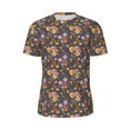 thumbnail image 5 of Wukai Colorful Flowers with Butterfly Print Men's Short-Sleeved Mesh T-Shirt,Quick-Dry Short Sleeve Workout T-Shirt-, 5 of 8