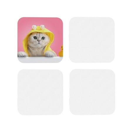 

Tideii A Funny Cat for Leather Coasters 4 Pieces Anti-fouling and Anti-scalding Decorative Coasters Suitable for Restaurants Kitchens Coffee Shops-Square