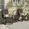 thumbnail image 2 of Costway Set of 2 Patio Chairs C-Spring Motion Chairs with Quick-drying & Breathable Fabric Brown, 2 of 9