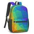 thumbnail image 2 of 17 Inch Lightweight Backpack,PVC Waterproof Oxford Fabric, Ergonomically Designed, with Large Capacity, Vibrant Rainbow Print, 2 of 5