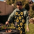thumbnail image 4 of Black Sunflower Daffodil Pattern Apron-Garden Aprons for Women with Pockets-Cotton Linen Waterproof Kitchen Cooking Gardening Aprons Adjustable for Kitchen,Cooking,BBQ and Salon 33x27 Inch, 4 of 7