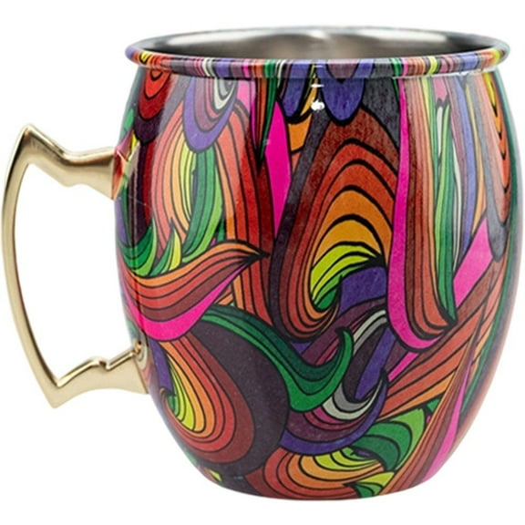 Professional Stainless Steel Moscow Mule Mug for Cocktails Beer Iced Drinks, Copper Handle