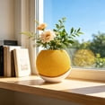 thumbnail image 5 of Modern Woven Textured Split Flower Pot Decorative Bonsai Planter with Saucer for Small Plants Succulents Living Room Home Office Shelf Decor, 5 of 5