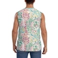 thumbnail image 4 of Lsque Watercolor Tiger Print Men's Cotton Blend Sleeveless Muscle Shirts (S-3XL)- Moisture Wicking, Odor Protection, UPF 30+,X-Large, 4 of 8