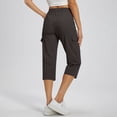 thumbnail image 7 of Cargo Capri Pants for Women Casual Summer Drawstring Elastic Waist Quick Dry Hiking Capris with Pockets, L, 7 of 7