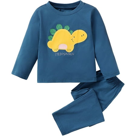 

Kids Boys Girls Autumn Winter Cartoon Dinosaur Printed Long Sleeved Tops and Trousers 2PC Children s Suit Clothes Girls Active Suit Track Boys Toddler Summer Clothes for Boys 6 Month Boy Outfits Baby