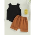 thumbnail image 4 of Bagilaanoe 2pcs Toddler Baby Boys Girls Short Pants Set Sleeveless Vest Tops + Shorts 3M 6M 12M 18M 24M 3T Kids Casual Summer Outfits, 4 of 9