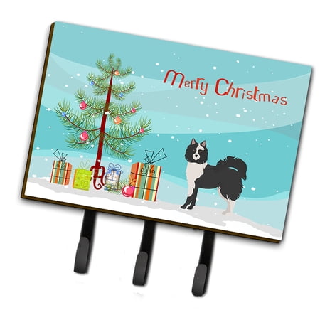 Black and White Elo dog Christmas Tree Leash or Key Holder