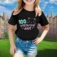thumbnail image 2 of Rhuody Hauts Fille T-Shirt Col Rond Manches Courtes T-Shirt Imprimés Dessin Animé Hauts Rétro Tenue d'Été 12-13 Ans Noir, 2 of 4