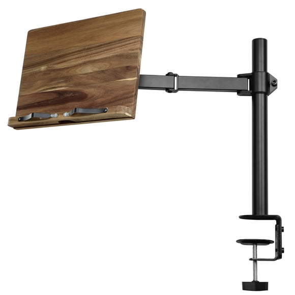 Navaris Book Stands with Clamp - Book Holder for Reading - Wood Books Stand - Works with Music, E-Readers or Tablets - 13.39 x 17.72 x 21.65 (34 x 45