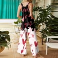 thumbnail image 6 of Fgvctg Valentine's Day Jumpsuits for Women Overalls Wide Leg Pant Date Night Spaghetti Straps Dressy Love Heart Print Jumpsuits Sleeveless Bib Overalls Sprimg Romper Clothes With Pockets Dark Gray M, 6 of 7