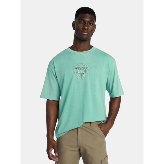 The Mandalorian Men's and Big Men's Front Back Graphic Tee with Short Sleeves, Sizes S-3XL