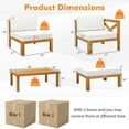 thumbnail image 3 of Gymax Ensemble de 5 Meubles de Conversation avec 3 Chaises, 1 Ottoman et 1 Table Basse Blanc, 3 of 6