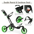 thumbnail image 3 of Goplus Folding Golf Push Cart W/Scoreboard Adjustable Handle Swivel Wheel Green, 3 of 6