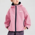 thumbnail image 5 of OGLCCG Boys Reversible Rain Jacket Lightweight Breathable Full Zip Raincoat Outdoor Waterproof Hooded Windbreaker For Kids 3-12 Years, 5 of 5