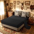 thumbnail image 5 of meiyoeat Green Rustic Camo Letter A Twin Bedding for Men Boys, Wildlife Duck Print Bedding Comforter Set, Black Reversible, 7-Piece, 5 of 6