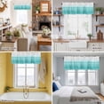 thumbnail image 5 of Aqua White Ombre Kitchen Curtain Valances for Windows Farmhouse Short Curtains, Chic Modern Funny Abstract Striped Art Rod Pocket Valance Curtain for Bedroom Cafe Living Room 54"x18", 5 of 8