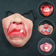 thumbnail image 4 of Máscara de payaso de media cara de látex, accesorios de Cosplay, banda elástica humorística, máscaras terroríficas, fiesta de adultos, divertida decoración de Halloween, 4 of 4