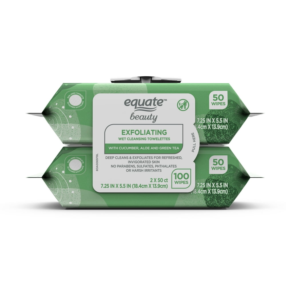 Equate Eq Exfoliating Twin Pack Wipe 100ct