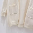 thumbnail image 5 of Mepaouo Girls Cardigans Open Front Long Sleeve Casual Sweater Kids Knit Clothes Coats with Pockets White 5-6 Years, 5 of 7