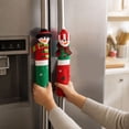 thumbnail image 4 of Christmas Cabinet Handle Covers with Cute Snowman Design, 3-Pack, Red and Green Plush Fabric, for Microwave and Refrigerator Doors, Christmas Decoration, 4 of 4