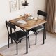 thumbnail image 4 of 3-piece small dining mesa set para 2 kitchen mesa con cushioned forrado sillas ideal para para small kitchens apartments y dining rooms (brown), 4 of 7