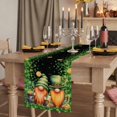 thumbnail image 2 of Table Runners 70 Inches Long Dress Scarves, St. Patrick's Day Farmhouse Coffee/Dining/Kitchen Table Decor, Holiday Table Runner, Green Lucky Shamrocks Harp Beer Black 13x70 Inch, 2 of 9
