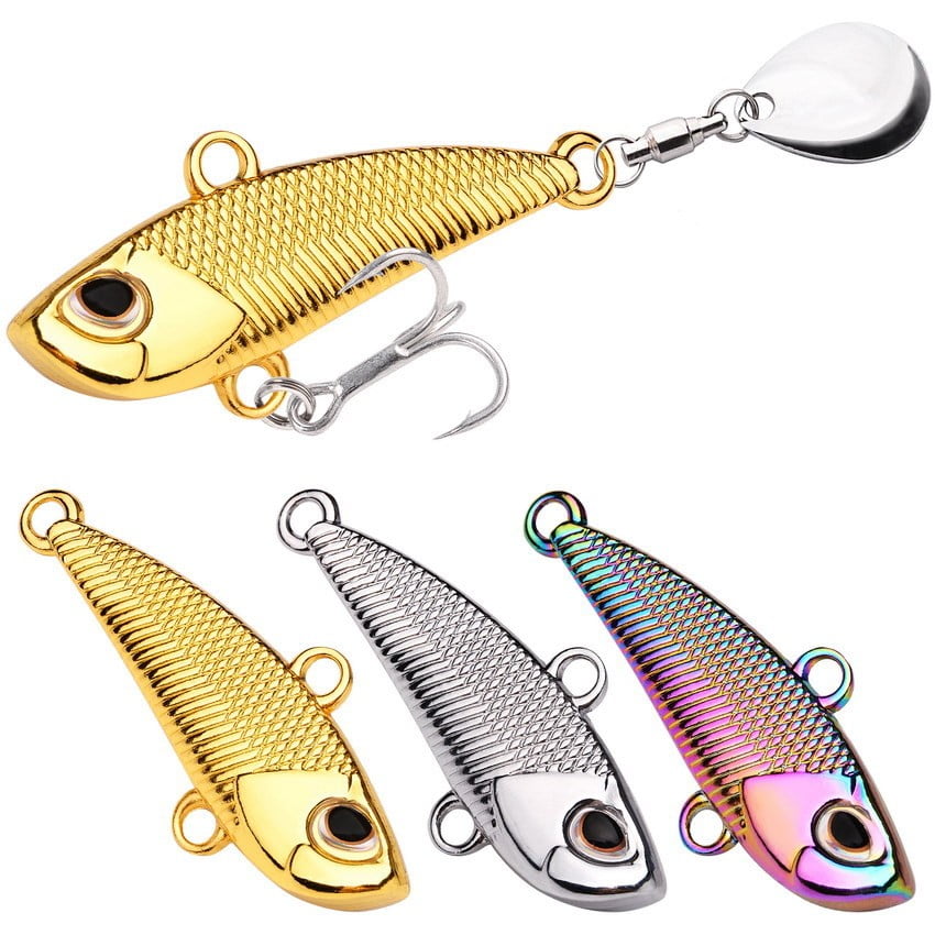 6PCS Metal Vib Vibration Fishing Lures Wobble Rotating 7g-30g Spinner Spoon Bait