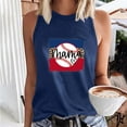 thumbnail image 2 of Savings High Neck Tank Tops for Women Summer Sleeveless Baseball Print Shirts Casual Loose Workout Tops (L, Navy), 2 of 4