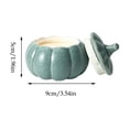 thumbnail image 6 of Halloween Cute Ceramic Pumpkin Candle Holder Decor with Lid, Heavy Duty Sturdy Vivid Color Pumpkin Shaped Storage Container for Fall Mantel Home Office Holiday Candy Vanity Table Decor (No Candles), 6 of 6