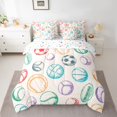 thumbnail image 2 of jejeloiu Colorful Baseball 7-Piece Twin Bedding Sets,Kids Sport Game Bedding Comforter Set,Graffiti Basketball Football Sheet Sets For Boys,Luxury Bedroom Decor Reversible, 2 of 8