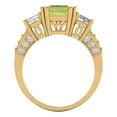 thumbnail image 4 of Three-Stone Engagement Ring for Women - 4.27ct Natural Peridot in 18K Yellow Gold Promise Ring, 4 of 6