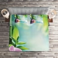 thumbnail image 2 of Ambesonne Spa Themed Quilted Coverlet 3 Pcs, Branch Tranquil Nature, Queen Size, Multicolor, 2 of 2