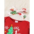 thumbnail image 4 of WIBACKER Merry First Christmas Baby Girl Outfit Newborn Fall Onesie Bell Bottoms Bow 3pcs Set Romper Pants Clothes 0-3 Months, 4 of 10