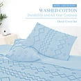 thumbnail image 3 of Twin Size Duvet Cover, Soft, Breathable 2 Pieces Bedding Set with Zipper Closure, 8 Corner Ties, 1 Pillow Sham, 1 Duvet Cover for All Seasons (Twin, 68X90 Inches, Blue-No Comforter), 3 of 7