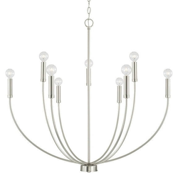 Capital Lighting 452191 Ansley 9 Light 35" Wide Taper Candle Style Chandelier - Nickel