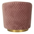 thumbnail image 6 of SAFAVIEH Couture Clara Contemporary Velvet Quilted Swivel Tub Chair, Dusty Rose, 6 of 10