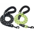 thumbnail image 1 of 2 Pack de Laisses pour Chiens Robustes de 5 Pieds avec Laisses Réfléchissantes Confortables à Poignée Rembourrée pour Chiens de Taille Moyenne (Noir + Vert), 1 of 7