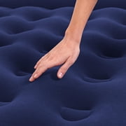 Bestway: Queen Flocked Air Bed - Blue - Inflatable Mattress, 80 x 60 x 8.5, Velvety Sleeping Surface, Coil Beam Support Construction, Indoor-Outdoor