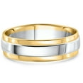thumbnail image 4 of Pompeii Mens 14K Gold Two Tone High Polished Wedding Band New (,), 4 of 4