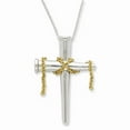 thumbnail image 1 of 925 Sterling Silver & Gold-plated It Is Finished 18in Necklace; 18 inch; for Adults and Teens; for Women and Men, 1 of 4