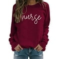 thumbnail image 2 of Ayolanni Womens Tops Long Sleeve Women's Nurse Christmas Printed Long Sleeved Round Neck Sweater, 2 of 6