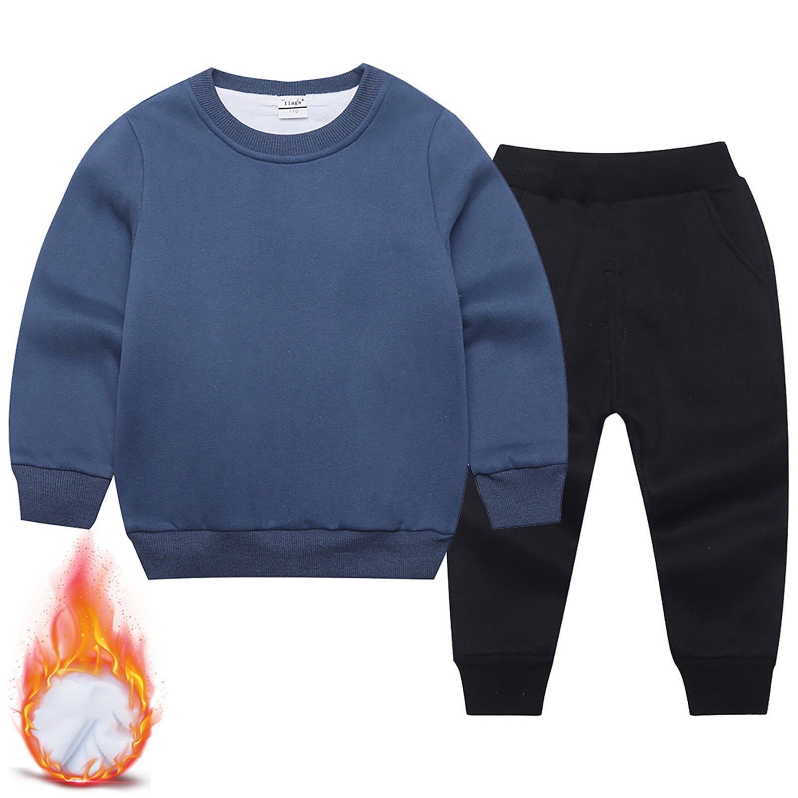 Fall Winter Toddler Baby Boy Girl Clothes Set Long Sleeve Crewneck Sweatshirt Top Casual Pants Outfit Sweatsuit