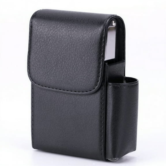 GASTROPOD Cigarette Case, Wallet PU Leather with Lighter Holder Cigarette Storage Holder Pocket Box Container