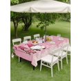 thumbnail image 3 of Outdoor Tablecloth with Umbrella Hole and Zipper, Pink Gnomes Christmas Rectangle Table Cloth 52x70 Inch Waterproof Tablecloth, Xmas Berry Balls Snowflake Picnic Table Cover for Patio Camping, 3 of 7