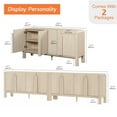 thumbnail image 4 of Set of 2 Sideboard Buffet with Storage, Modern 126" Wood Credenza with Doors and Adjustable Shelves for Kitchen，Living Room, 4 of 8