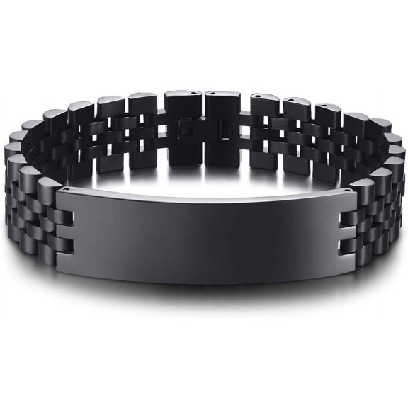 VNOX Masculine Watch Band Stainless Steel Link Bracelet Personalized Jewelry Gift for Men DAD Father Husband Boyfriend