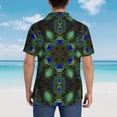 thumbnail image 3 of Lsque Peacock Feathers pattern Hawaiian Shirt for Men, Unisex Summer Beach Casual Short Sleeve Button Down Shirts-X-Large, 3 of 9