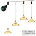 thumbnail image 3 of FSLiving Adjustable Height J Type Track Light Pendants, Vintage Brass E26 Lamp Socket 4.9 ft Vintage Stytle, Dimmable DIY Decorate for Barn Kitchen Island Planting Customizable, 3 of 9