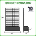 thumbnail image 3 of UPHYB Metal Planter Box with Trellis, 73"x 47"x 16" Raised Garden Bed with Wheels and Drainage Holes, Planter with Trellis for Garden, Balcony and Patio, Black, 3 of 7